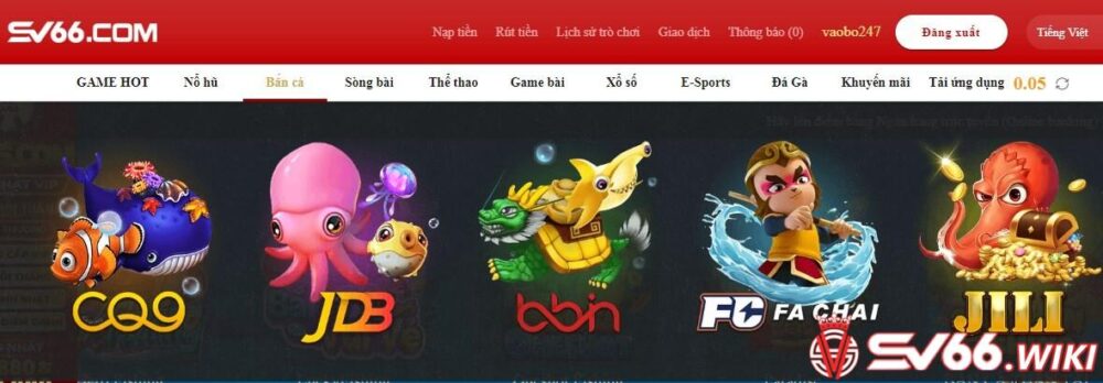 SV66 hợp tác với rất nhiều nhà phát hành game bắn cá đổi thưởng hàng đầu thế giới