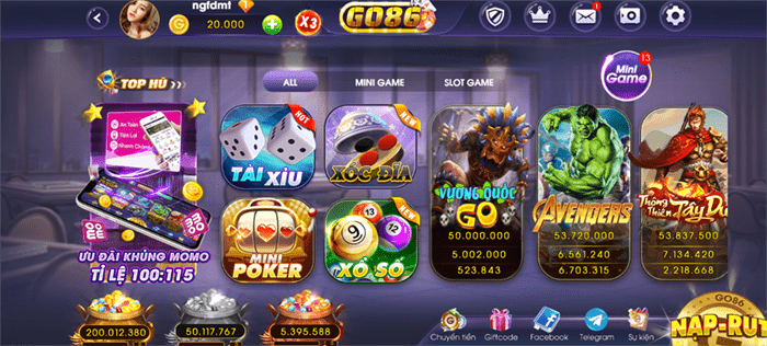 Kho game đổi thưởng cực chất lượng tại Go86