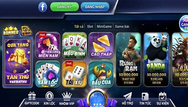 V68 Club có những thể loại game đổi thưởng nào?